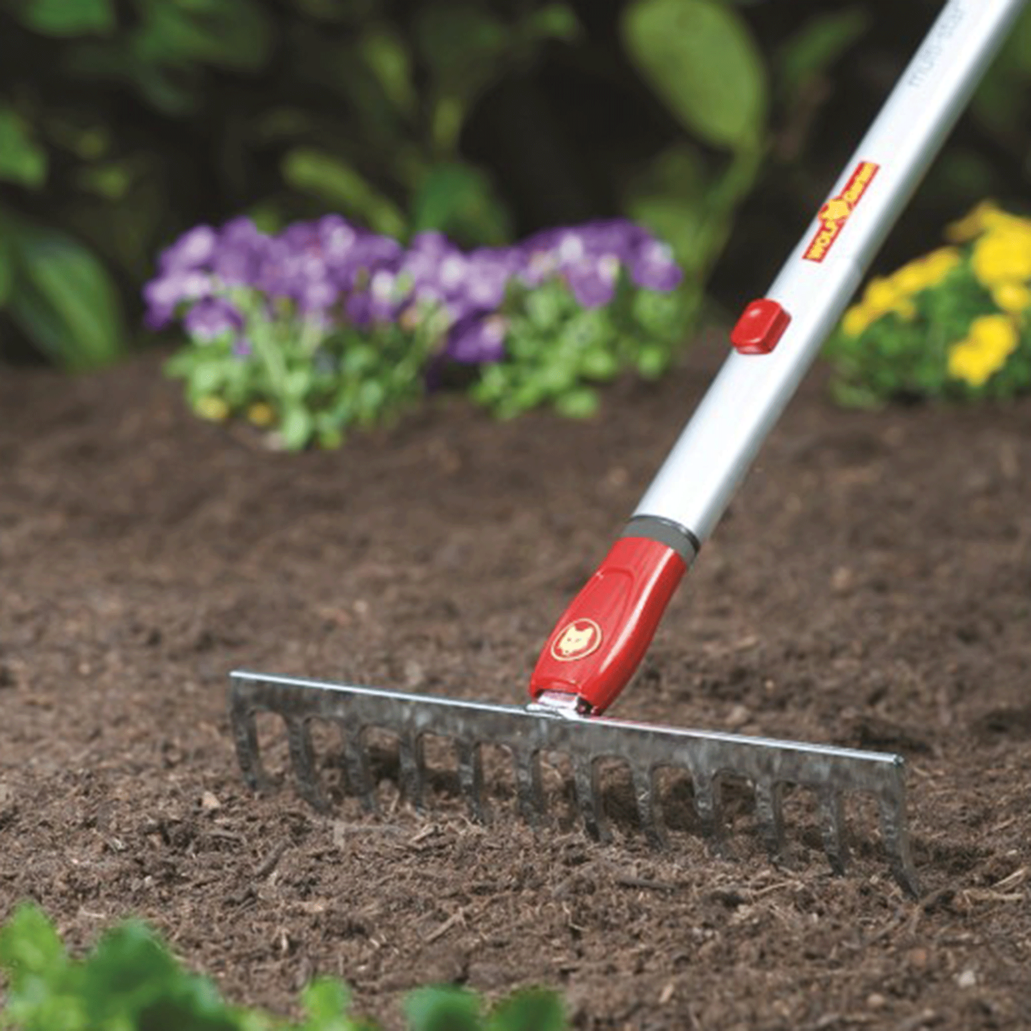 Wolf Garten Multi-Change Dutch Hoe, Soil Rake and Aluminium Handle 142cm Set