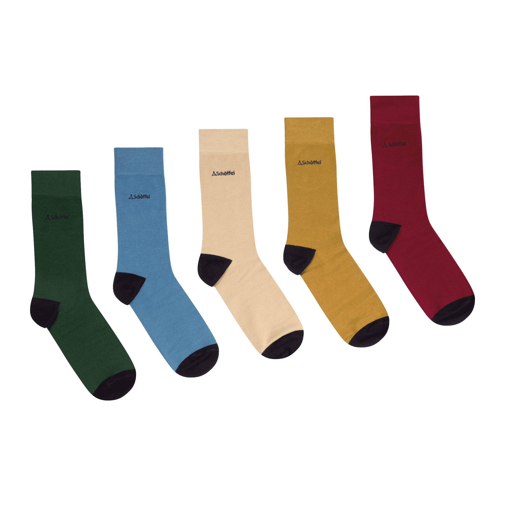 Schoffel Men's Bamboo Sock (Box Of 5) - Logo Oat Mix Colourway