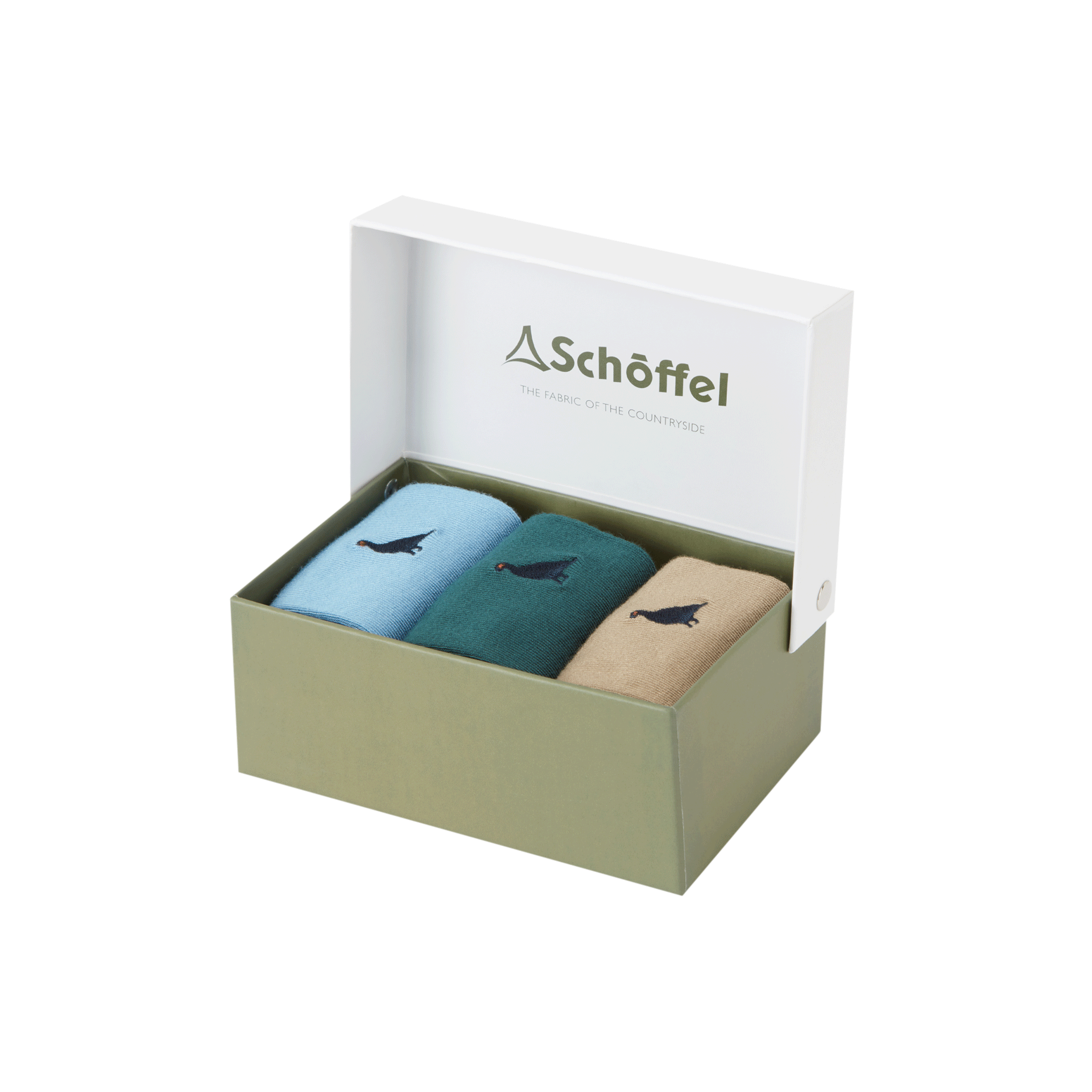 Schoffel Men's Bamboo Sock (Box Of 3) - Ptarmigan Mix Colourway