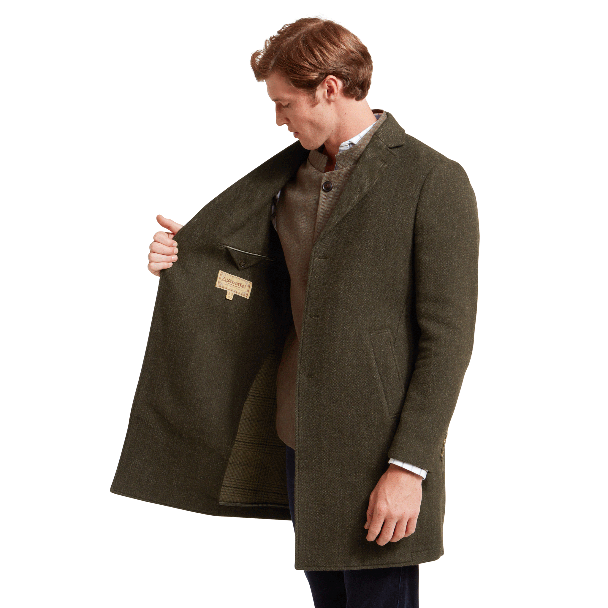 Schoffel Banchory Tweed Coat in Forest