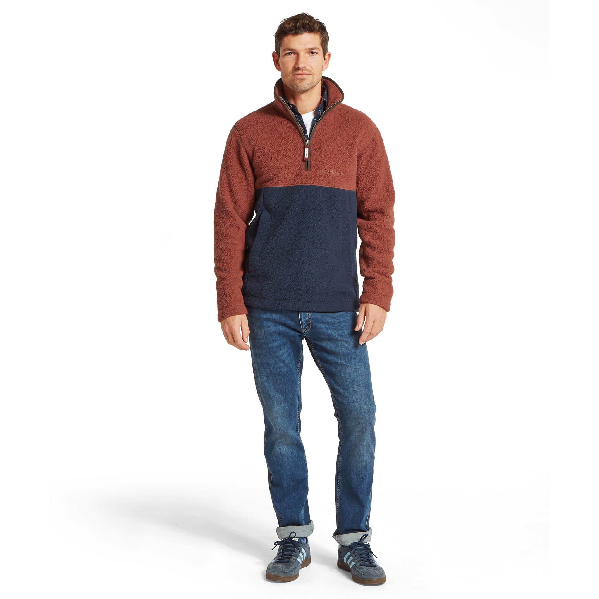 Schöffel Berkeley Retro Fleece True Navy Brick Red