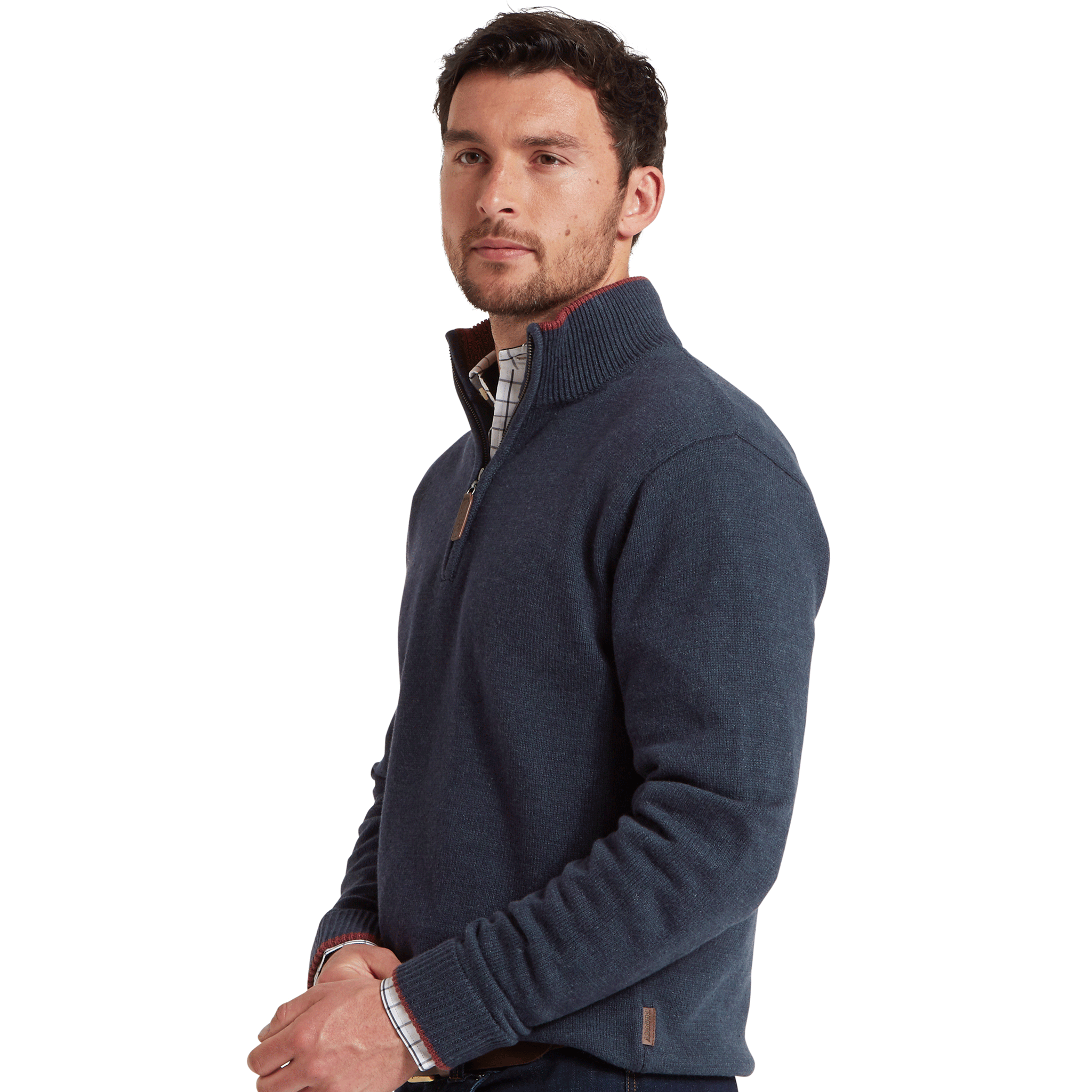 Schoffel Blair Quarter Zip Jumper in Ink Navy