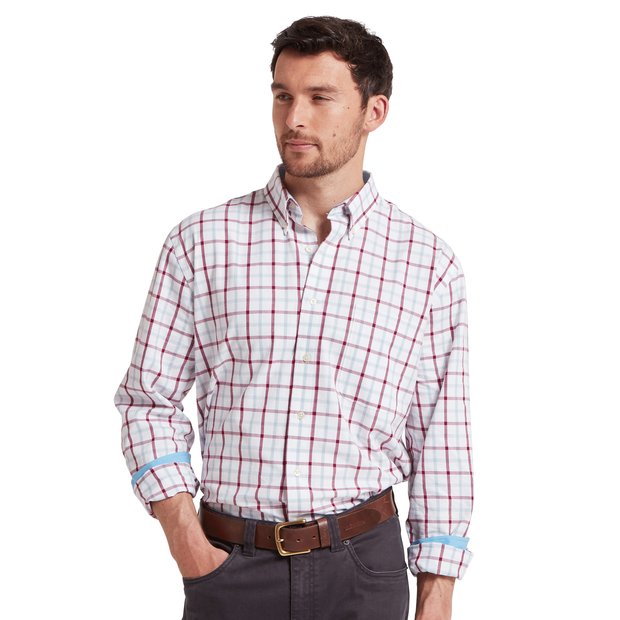 Schoffel Brancaster Classic Shirt in Mountain Blue Check