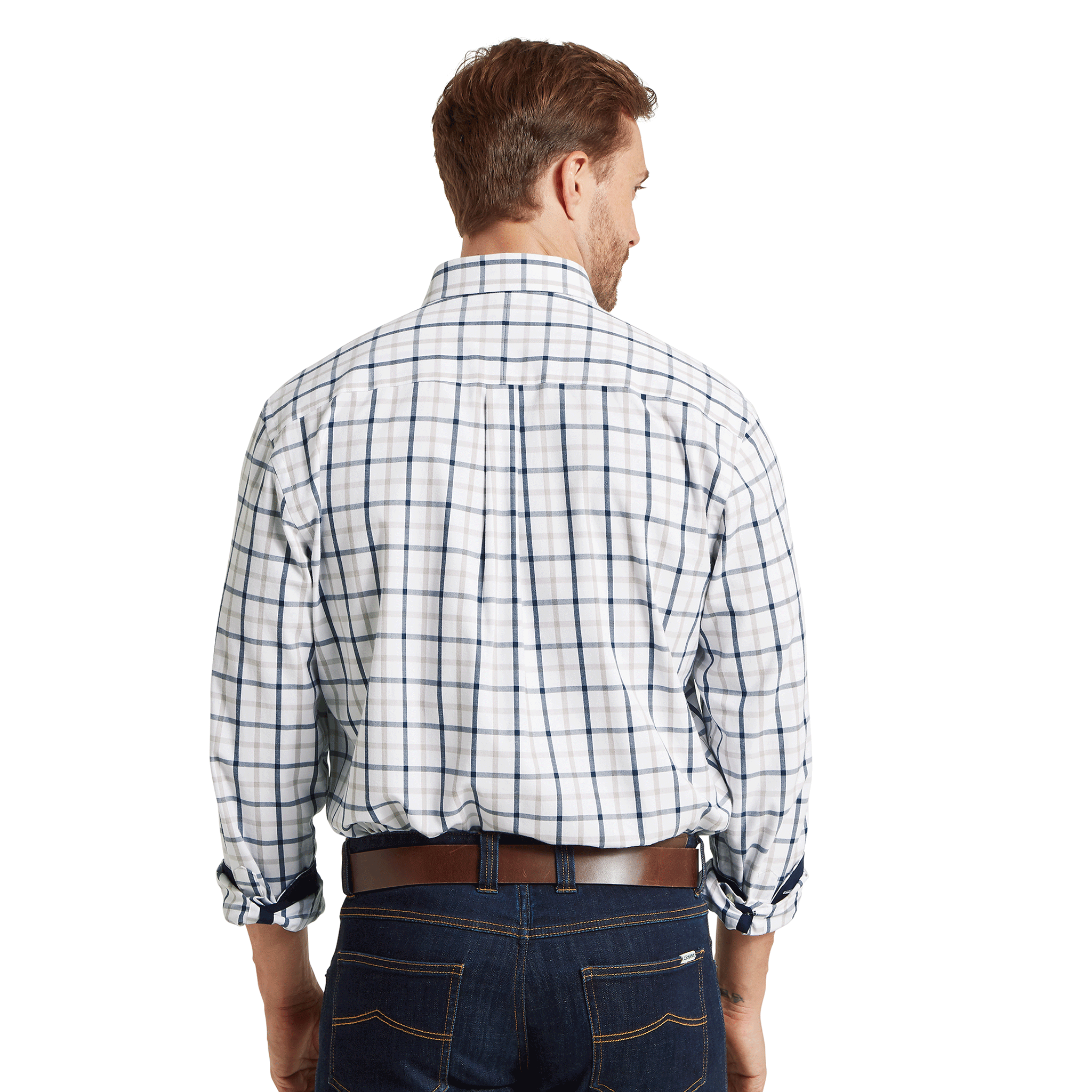 Schoffel Brancaster Classic Shirt in Oxford Navy Check