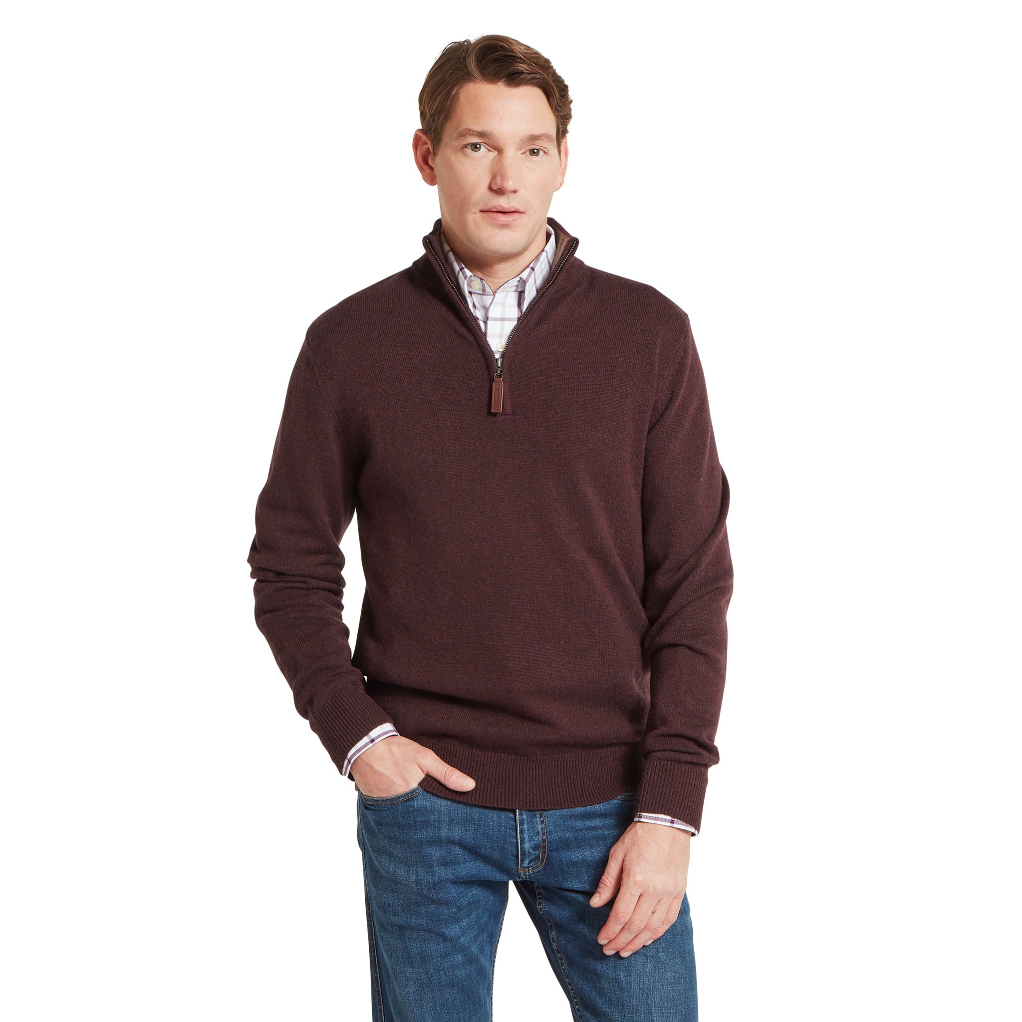 Schöffel Lewis Lambswool 1/4 Zip Jumper Port