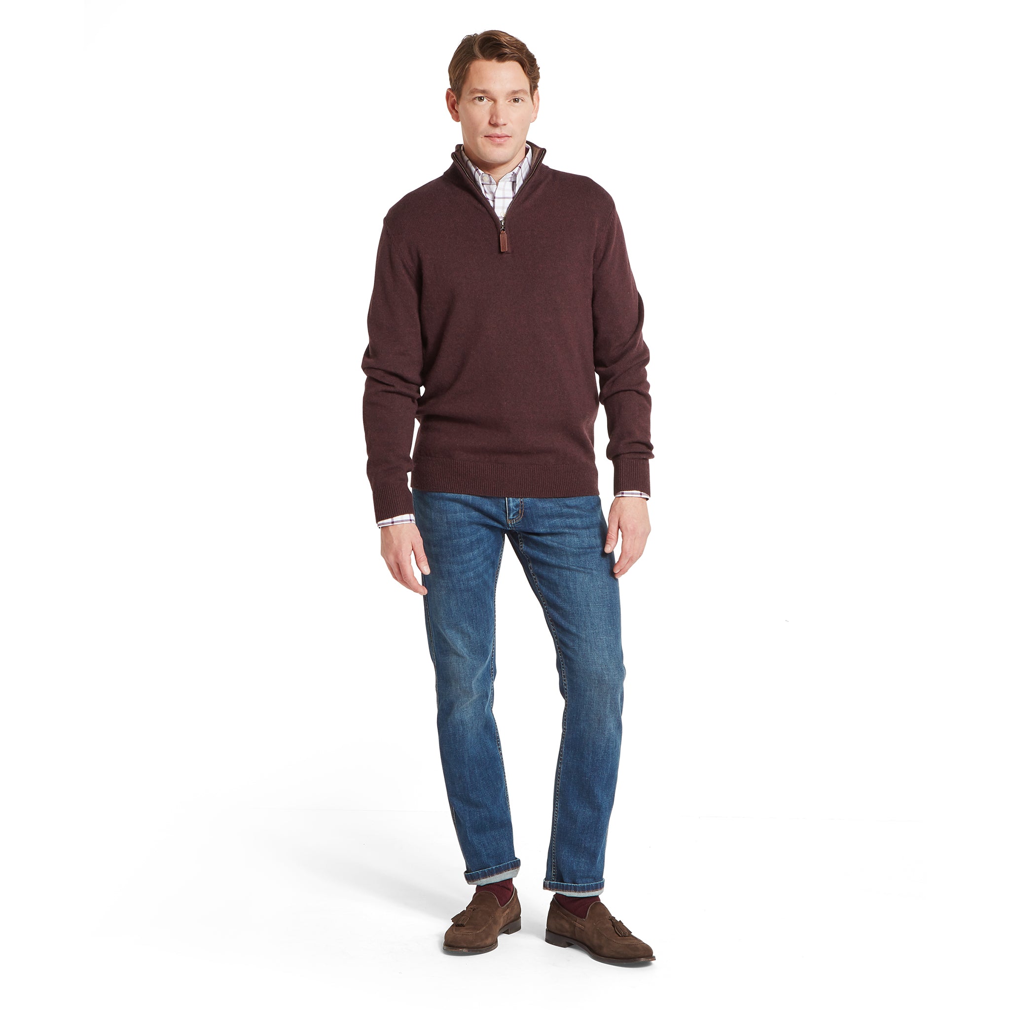Schöffel Lewis Lambswool 1/4 Zip Jumper Port