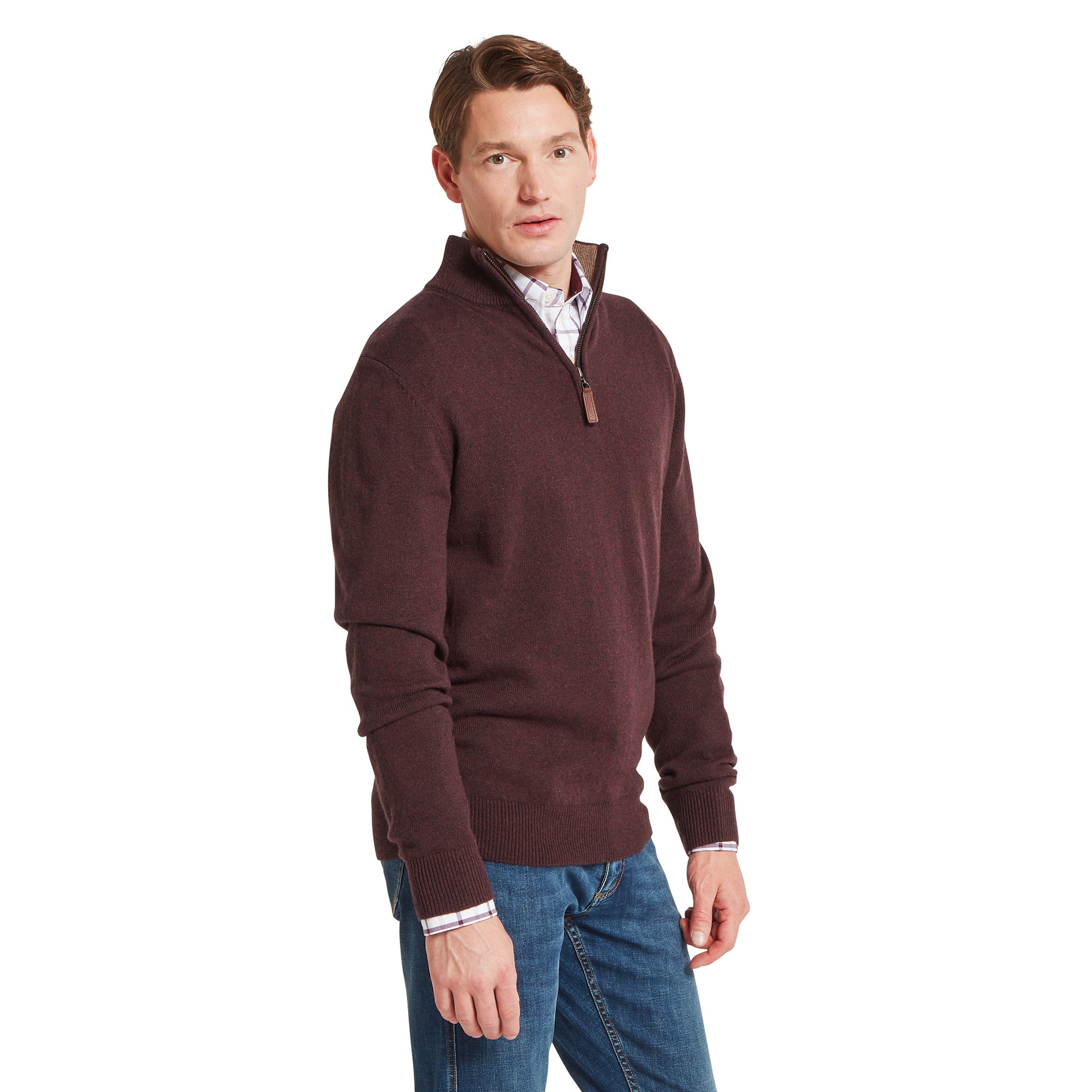 Schöffel Lewis Lambswool 1/4 Zip Jumper Port