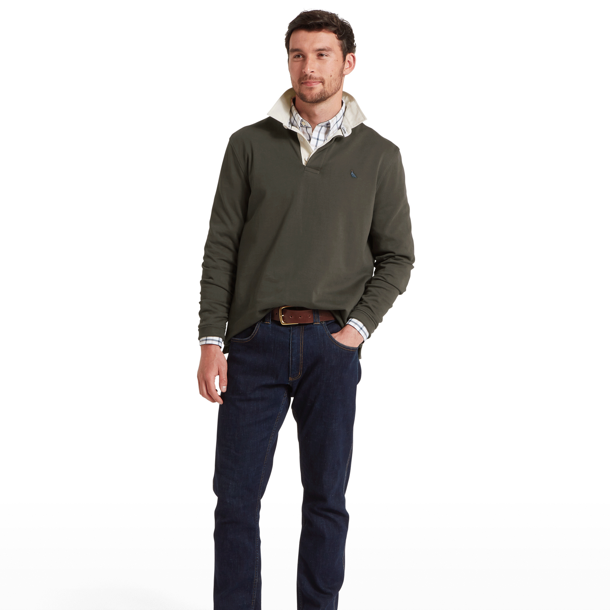 Schoffel Porthallow Rugby Shirt in Peat Green