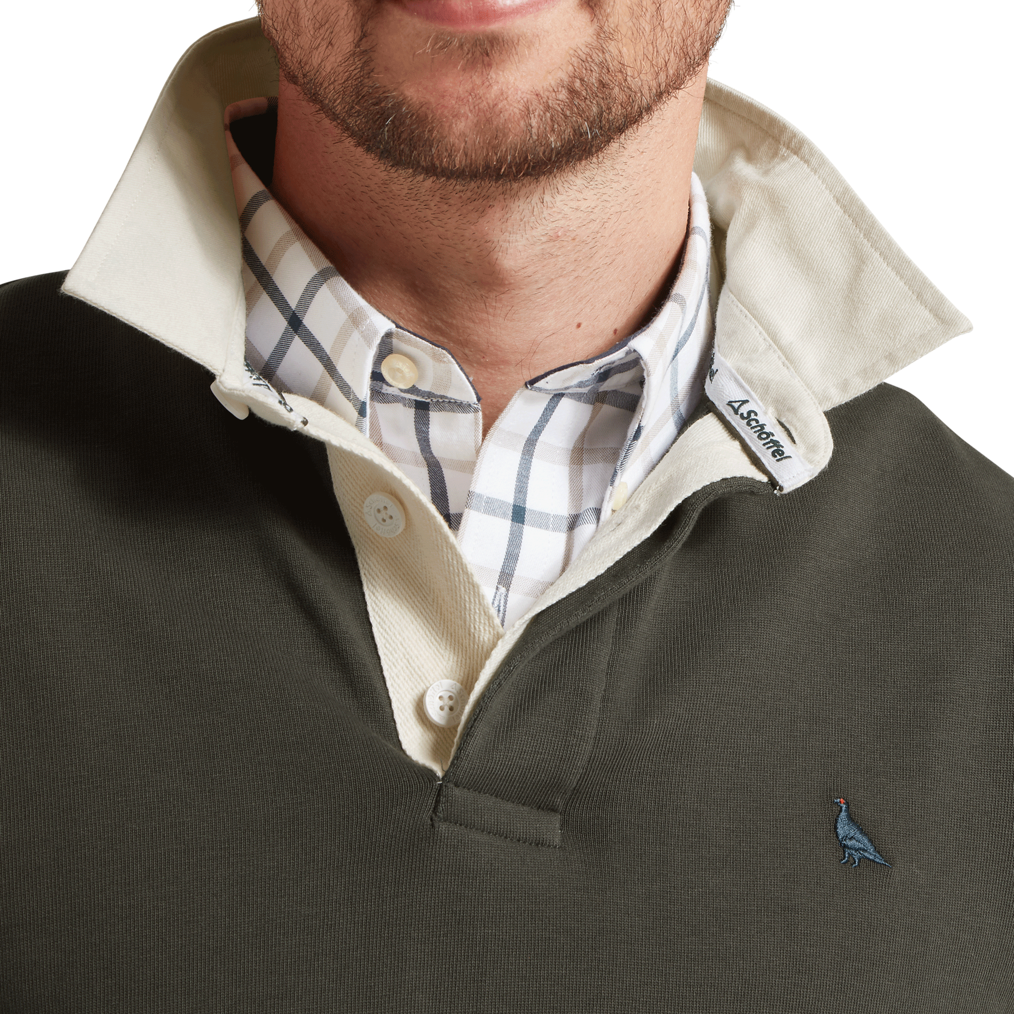 Schoffel Porthallow Rugby Shirt in Peat Green