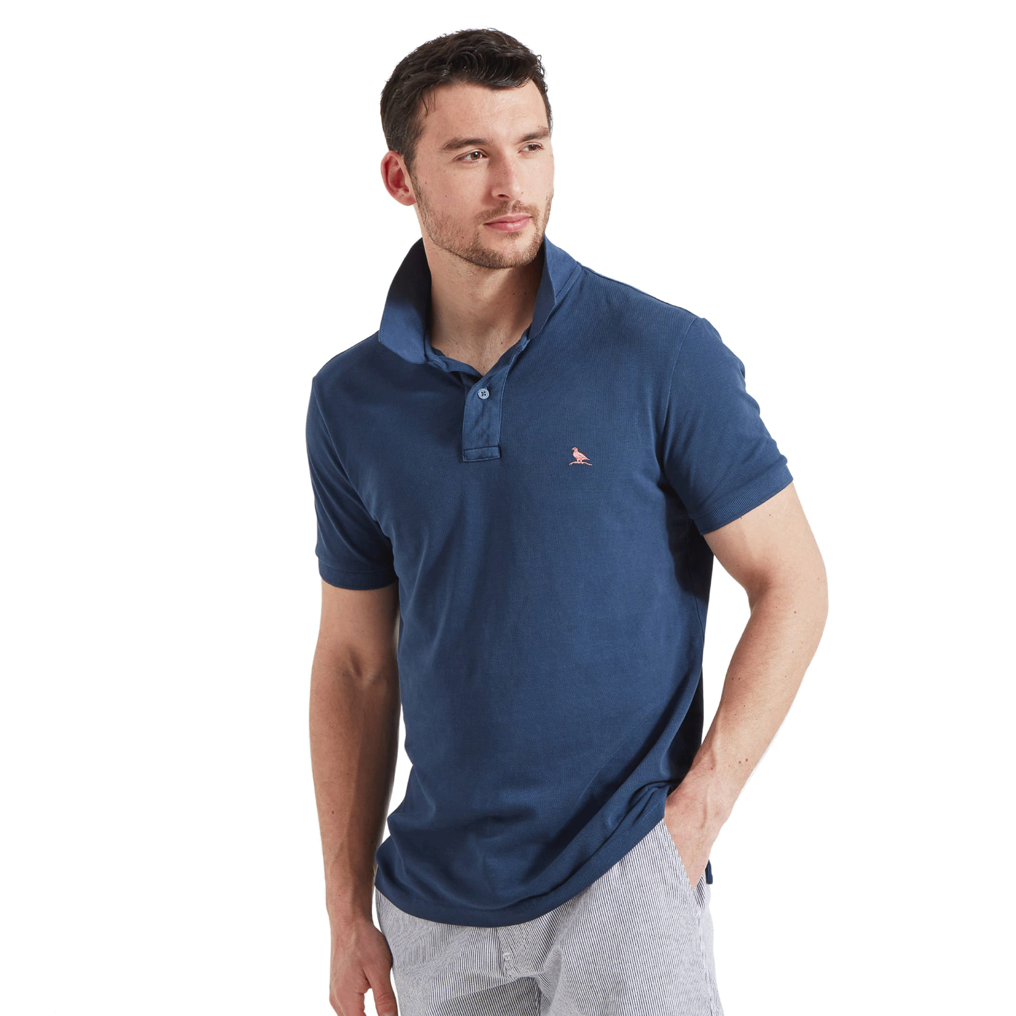Schoffel St Ives Garment Dyed Polo Shirt in French Navy