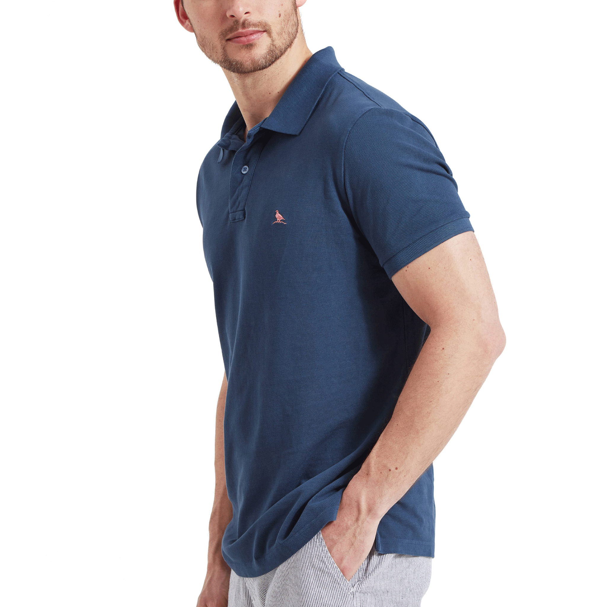 Schoffel St Ives Garment Dyed Polo Shirt in French Navy