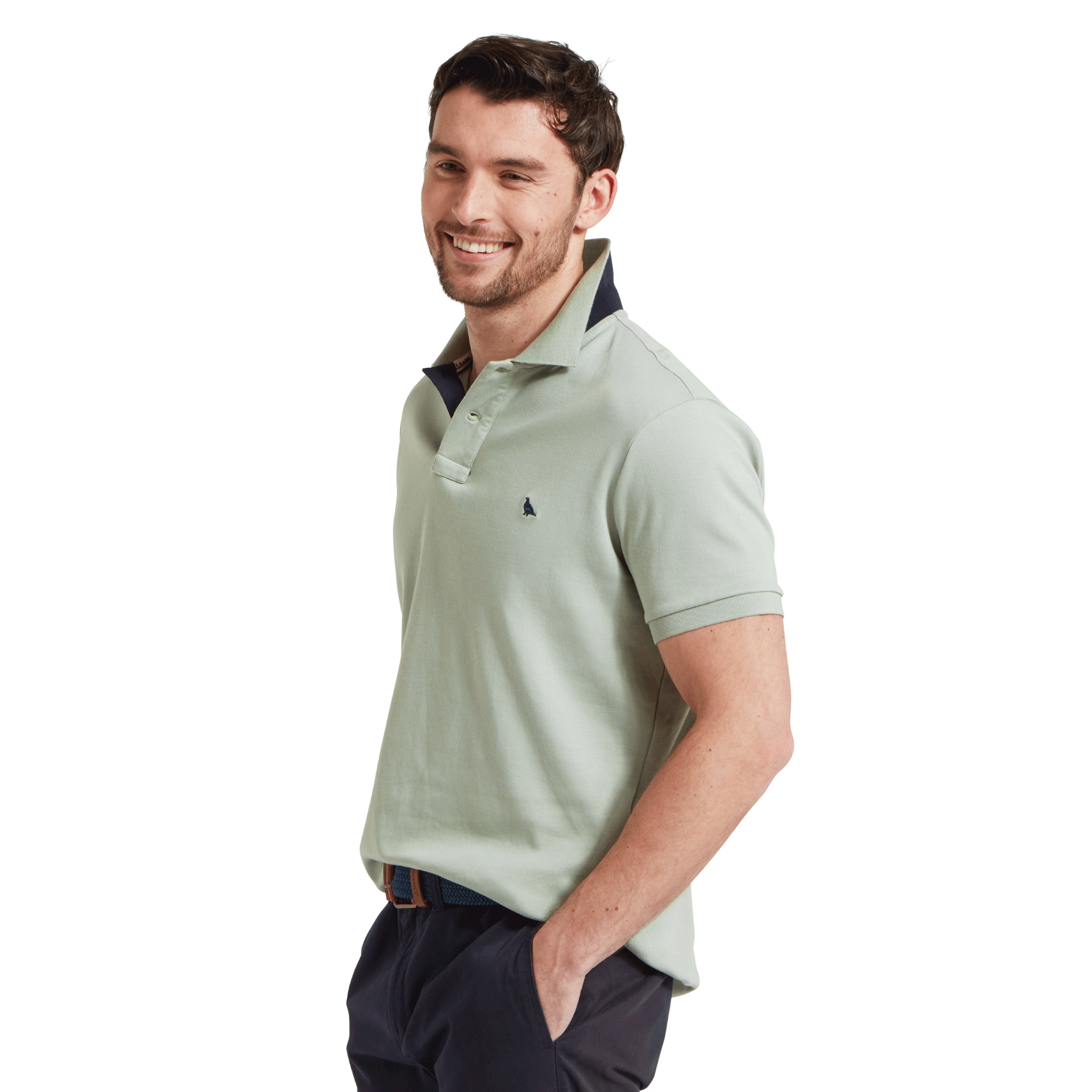 Schoffel St Ives Jersey Polo Shirt in Aqua Grey