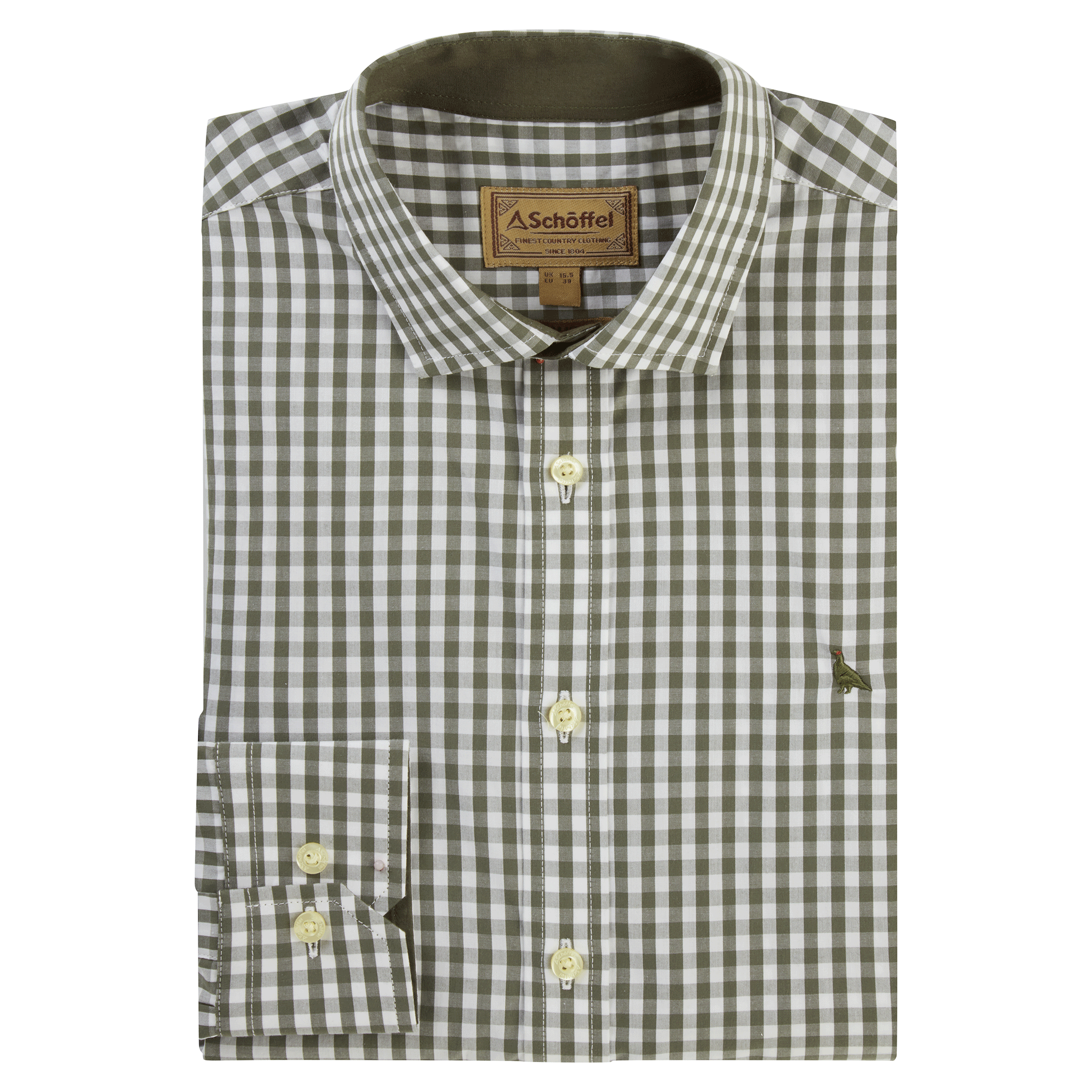 Schoffel Thorpeness Tailored Check Shirt in Beetle Green