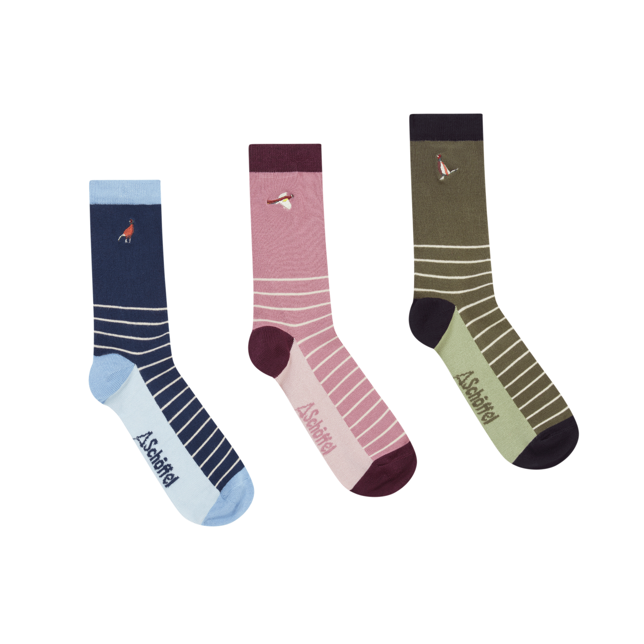 Schoffel Women's Bamboo Sock (Box Of 3) - Pheasant Colourway