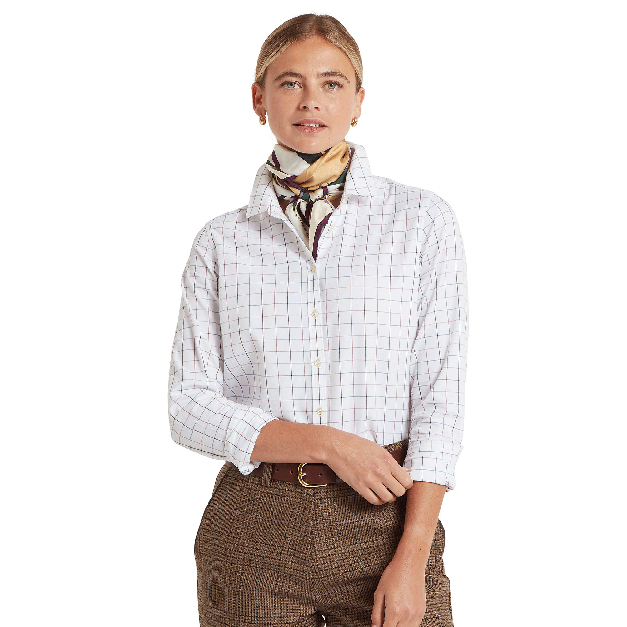 Schoffel Blakeney Shirt in Dark Mauve Tattersall