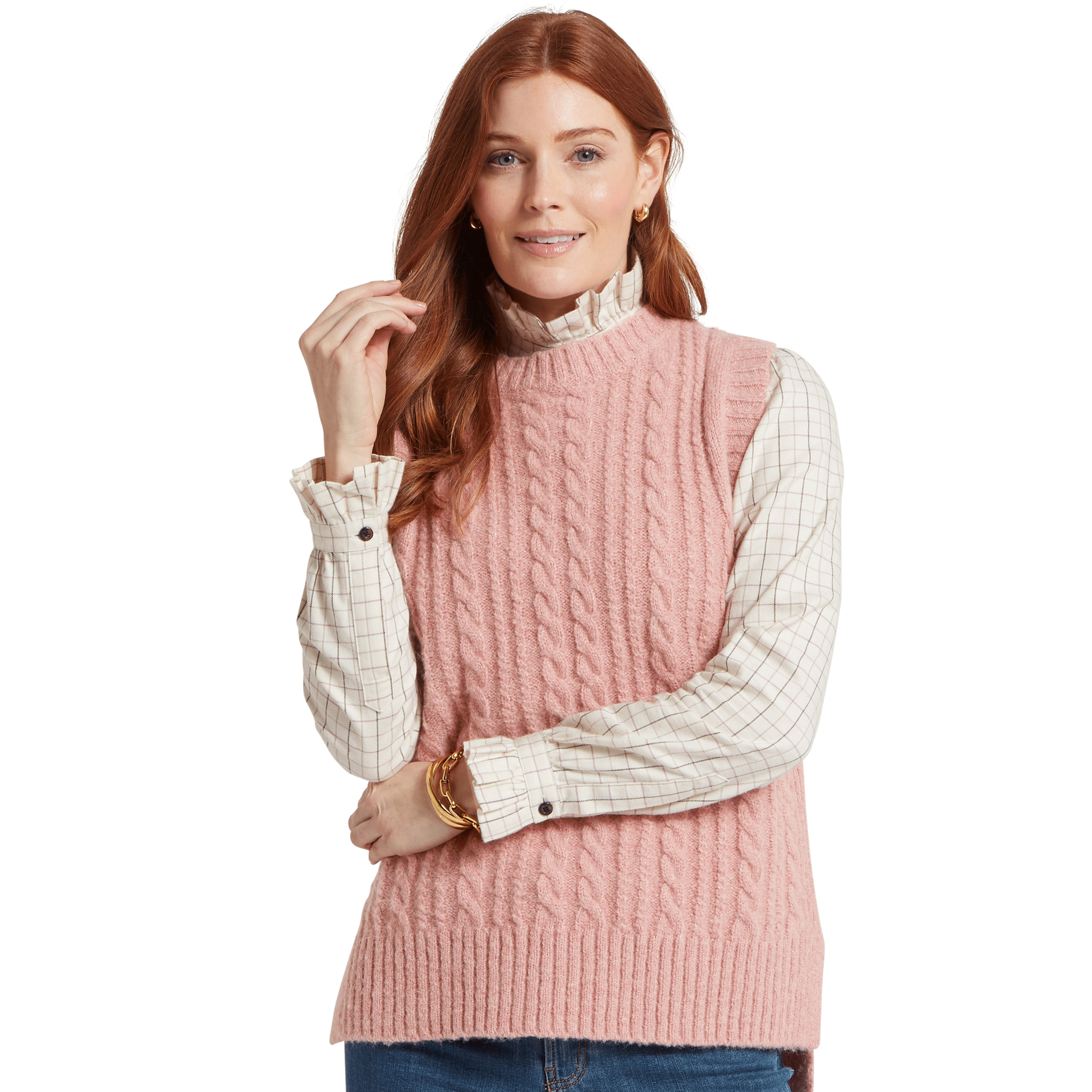 Schoffel Evie Sleeveless Jumper in Dusky Pink