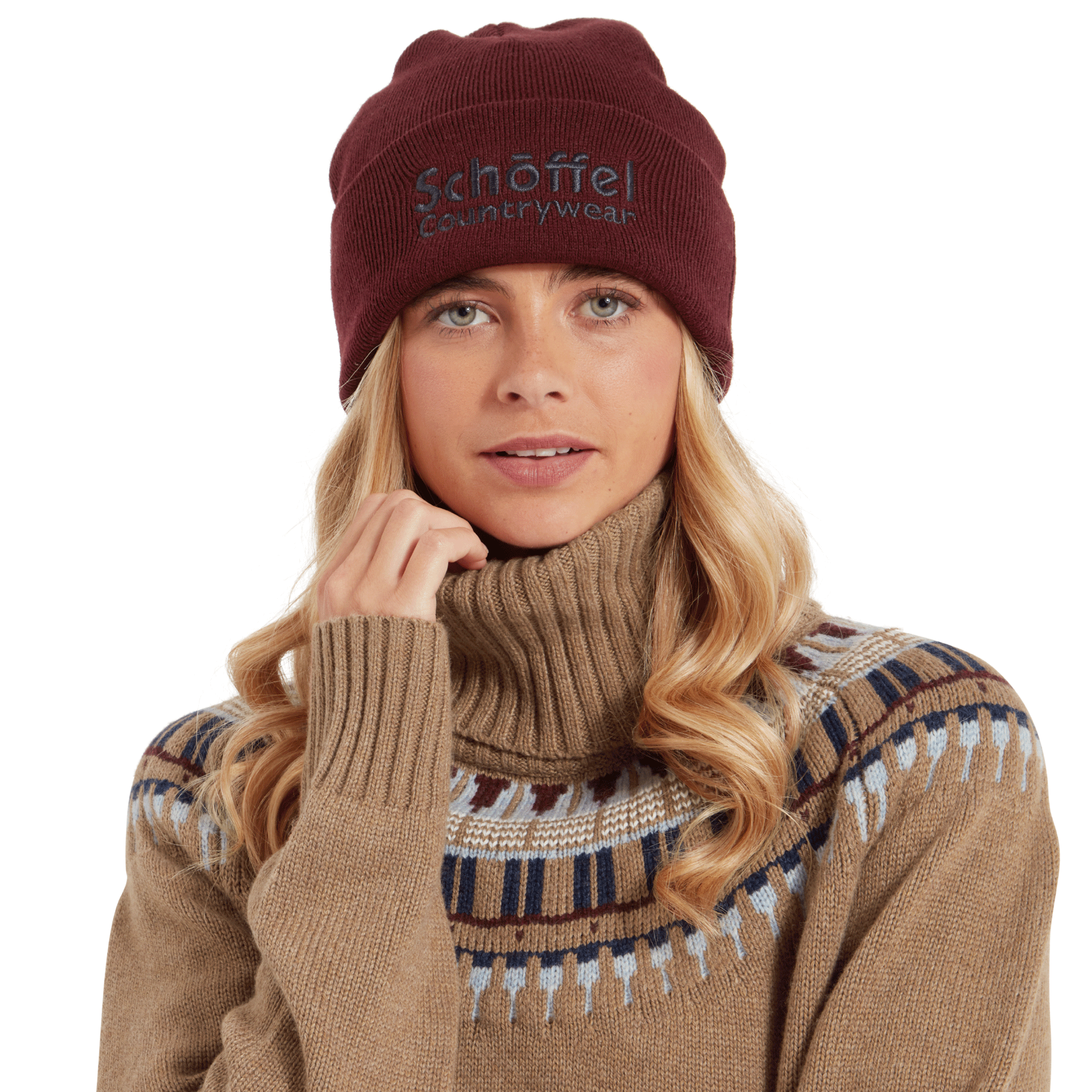 Schoffel Exeter Beanie Hat in Wine
