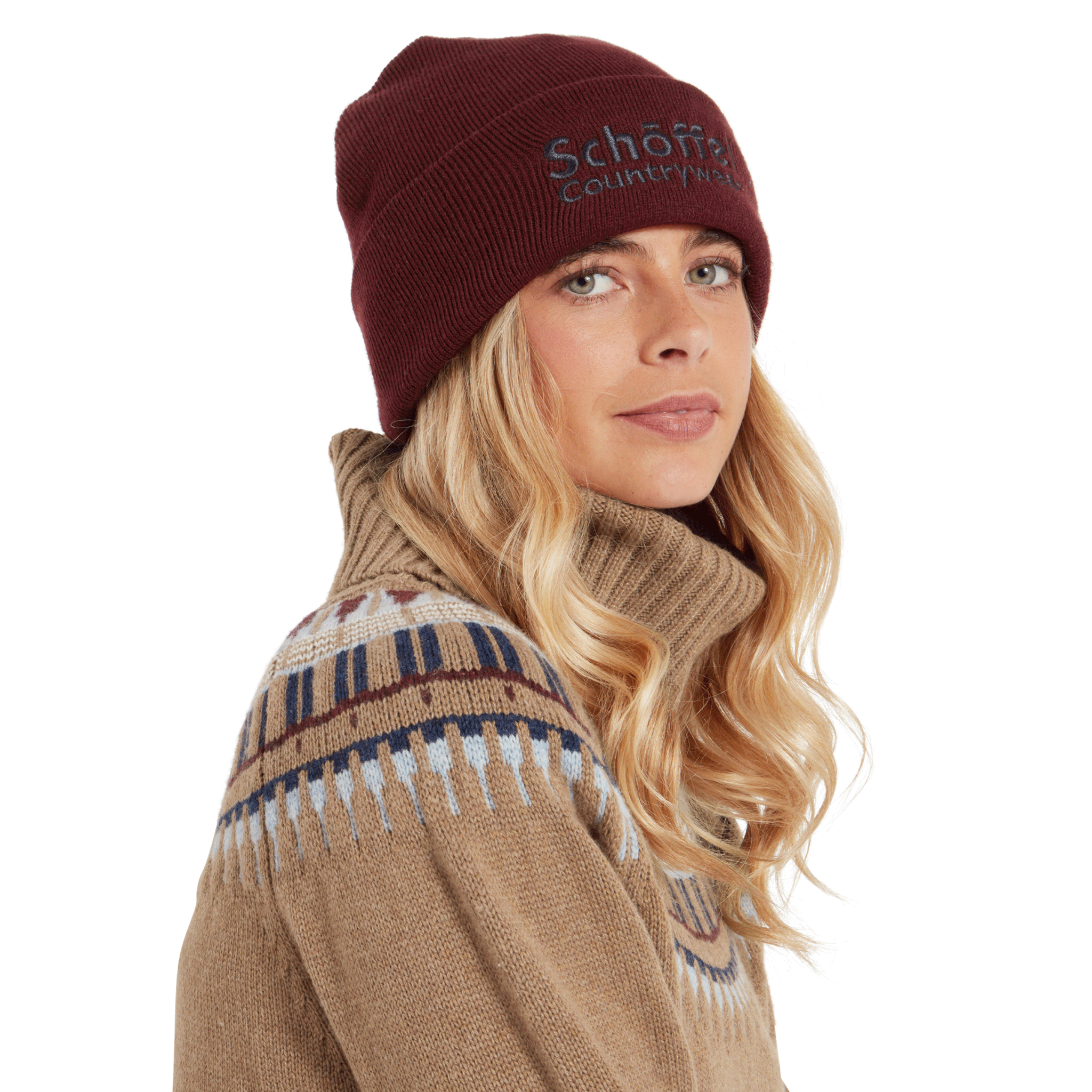 Schoffel Exeter Beanie Hat in Wine
