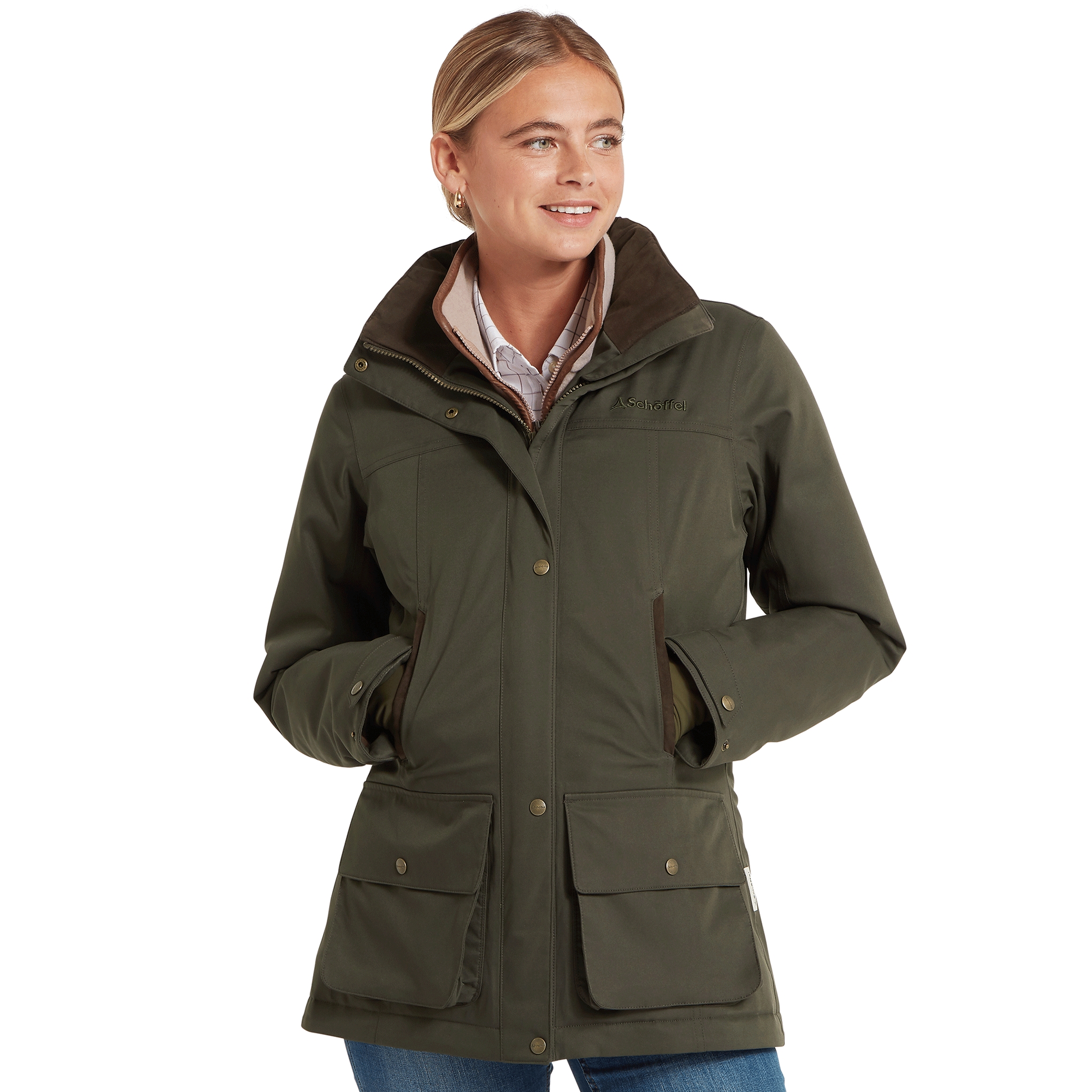 Schoffel Langton Country Coat in Dark Woodland