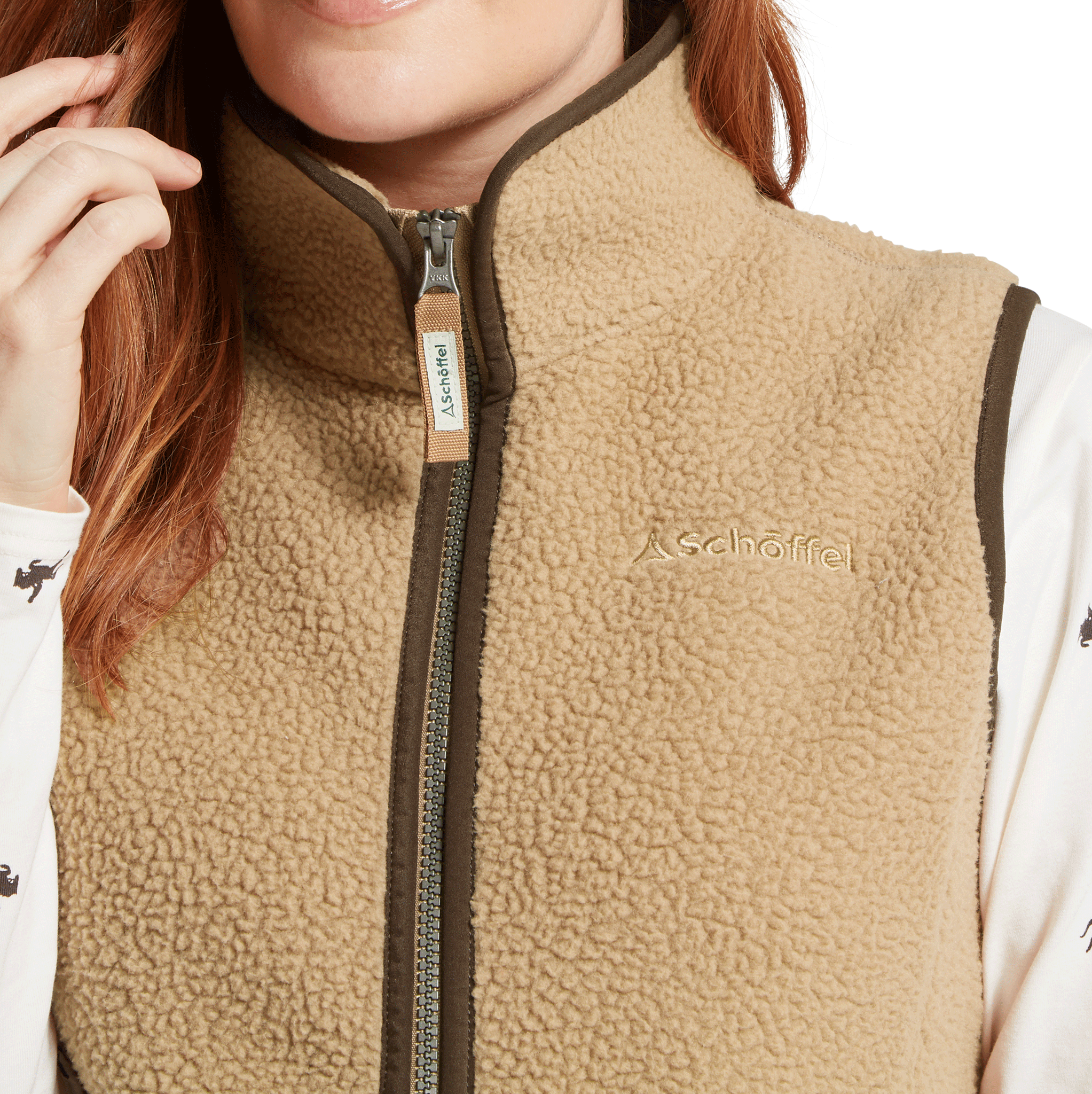 Schoffel Lyndon Ladies Retro Fleece Gilet in Tan