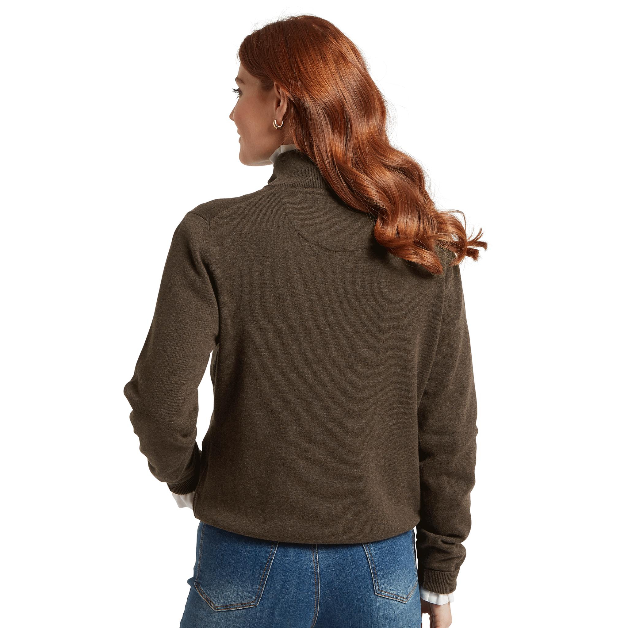 Schoffel Polperro Pima Cotton Quarter Zip in Chocolate