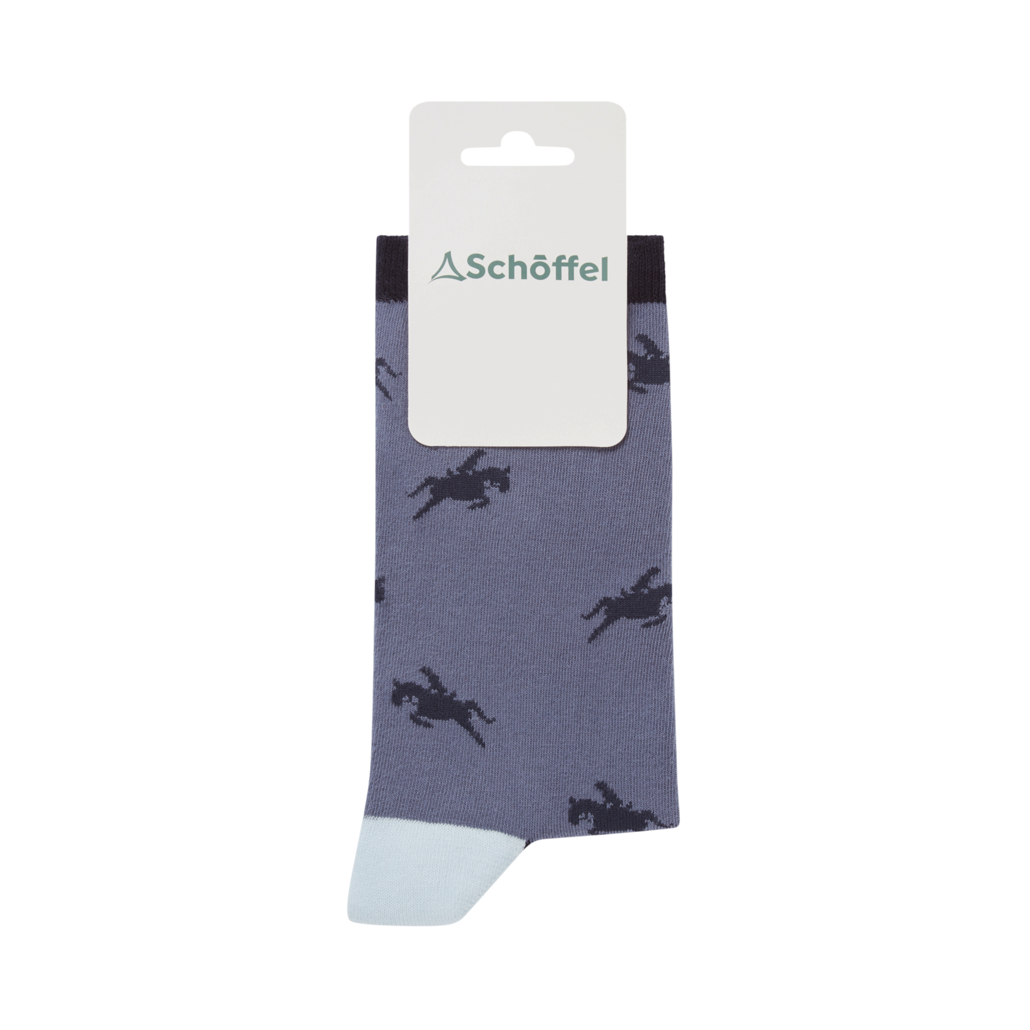 Schoffel Women's Cotton Socks in Navy Horse